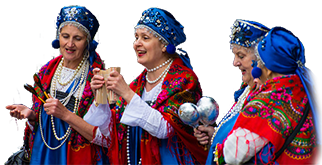 Rus Kadınlar Geleneksel Kıyafetle Şarkı Söylüyor